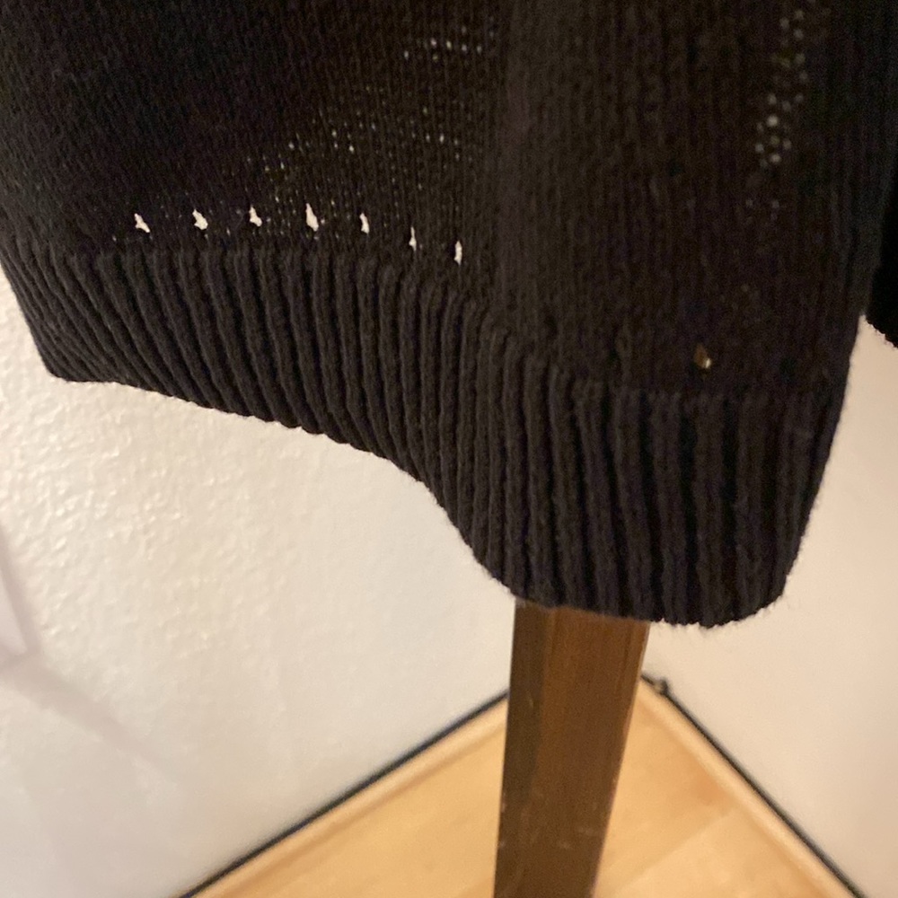 Chico’s Black Cardigan Size 2/L Linen Cotton Blend Never Worn - Picture 4 of 9